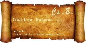 Csallner Botond névjegykártya